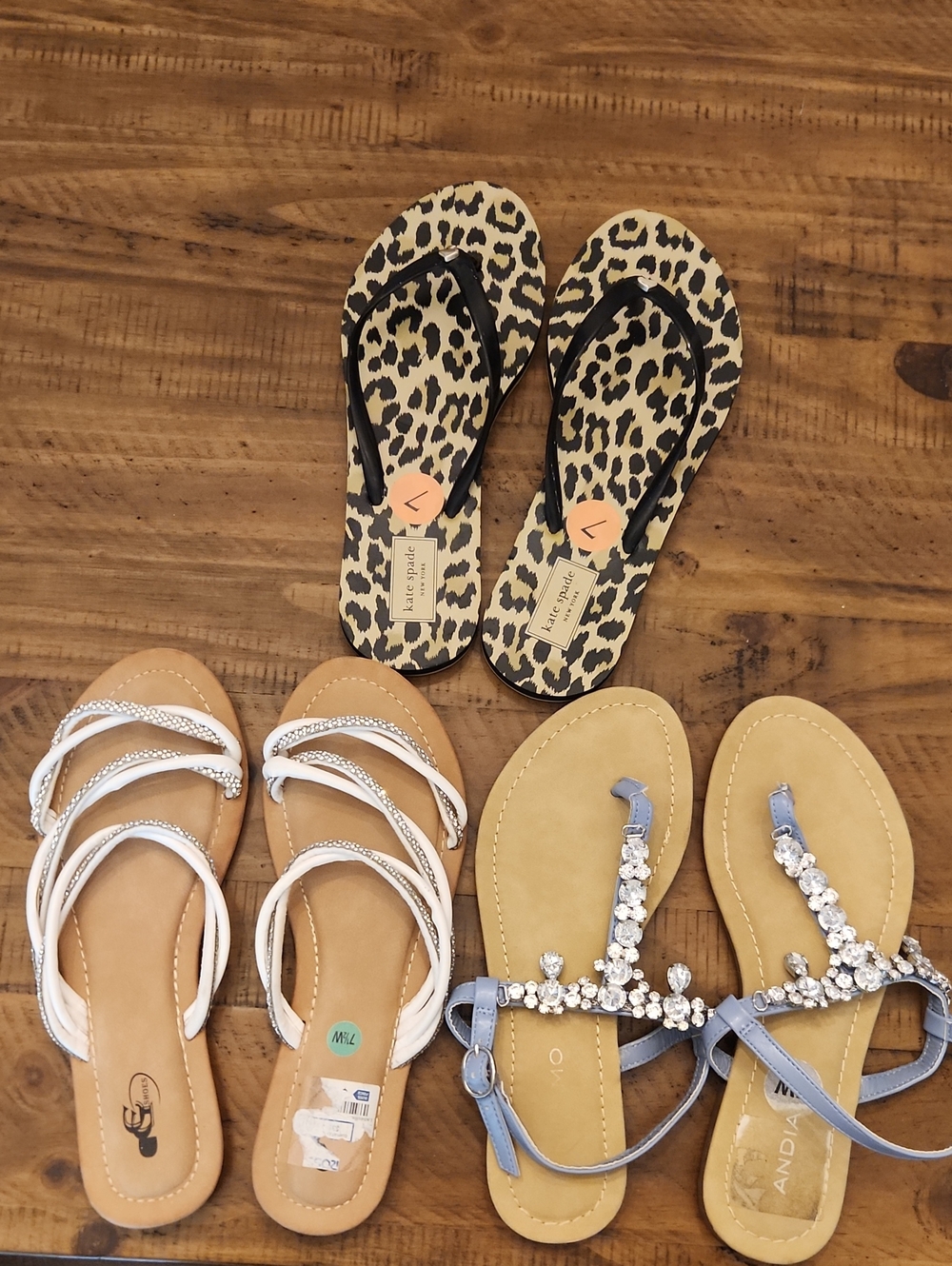 kate spade Leopard Print Flip Flops with Black Straps